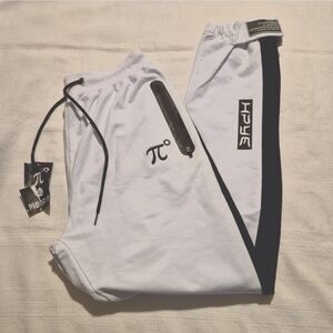 Pidogym Limited Edition white with black accents men's XL slim fit jogging pants